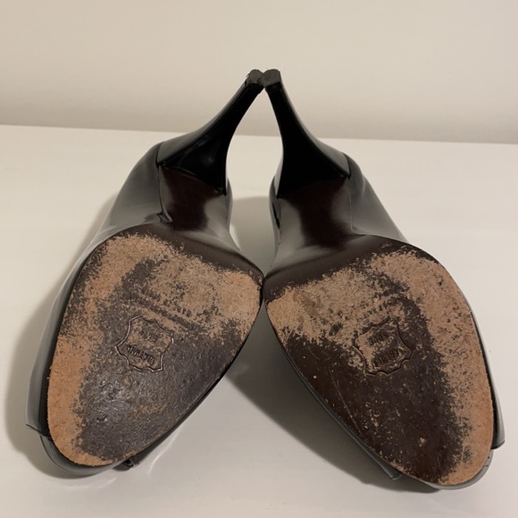 STUART WEITZMAN | EUC Black patent peep toe heels - Picture 5 of 5